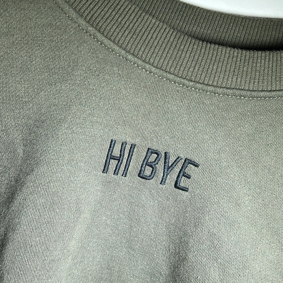 🟪H&M army green satin lace up design crewneck sweatshirt - Picture 6 of 9